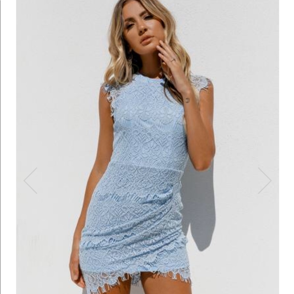 Tight Fit Baby Blue Dress